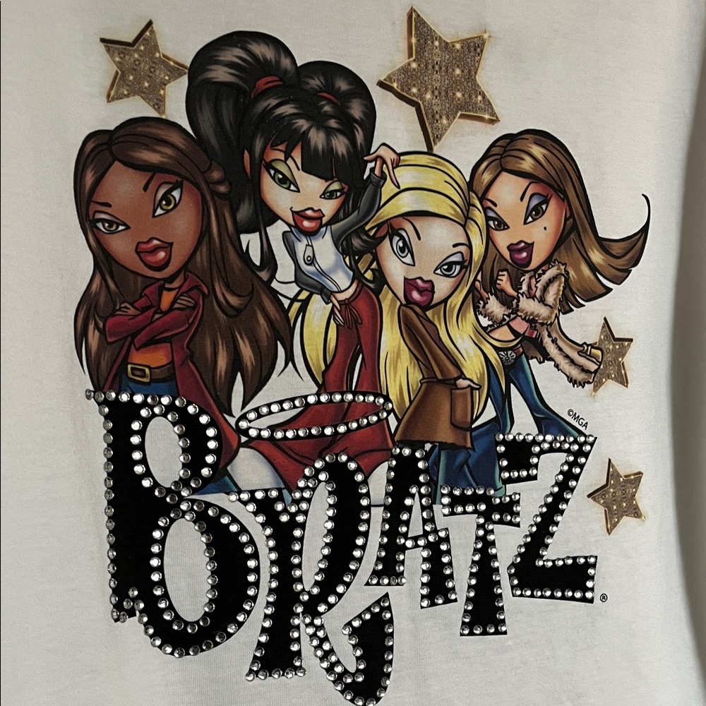 BRATZ Graphic T-Shirt - White with bling rhinestones